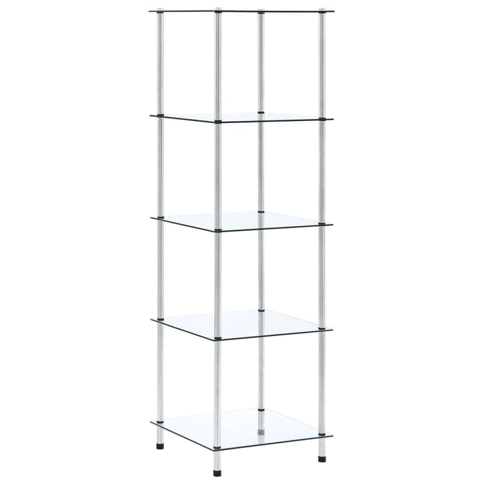 Raft cu 5 niveluri transparent, 40x40x130 cm, sticlă securizată - WALTI WALTI