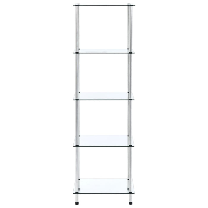 Raft cu 5 niveluri transparent, 40x40x130 cm, sticlă securizată - WALTI WALTI