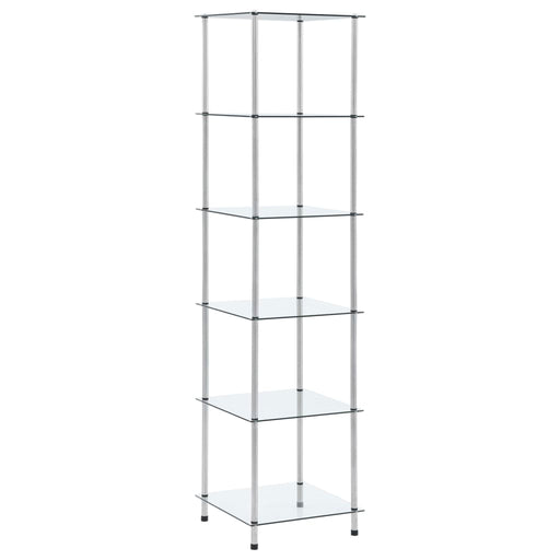 Raft cu 6 niveluri transparent, 40x40x160 cm, sticlă securizată - WALTI WALTI
