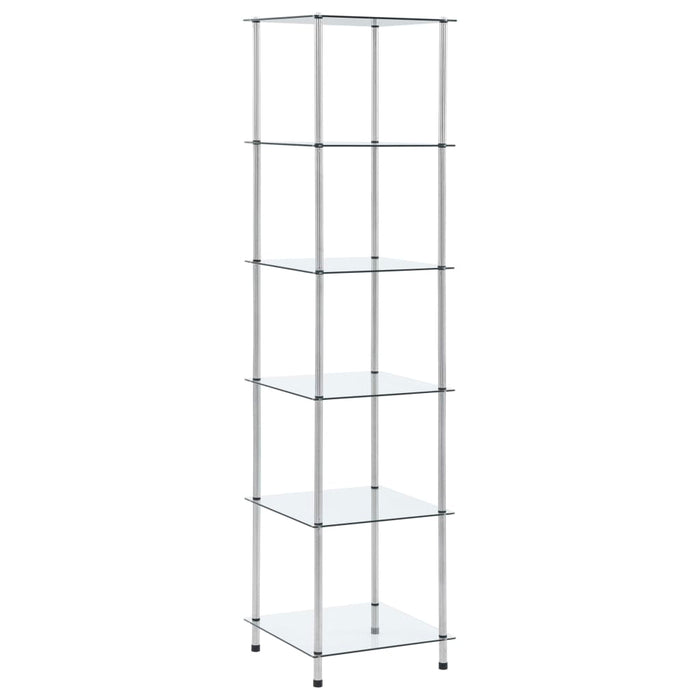 Raft cu 6 niveluri transparent, 40x40x160 cm, sticlă securizată - WALTI WALTI