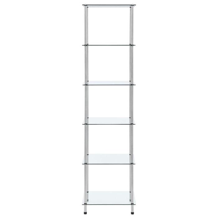 Raft cu 6 niveluri transparent, 40x40x160 cm, sticlă securizată - WALTI WALTI