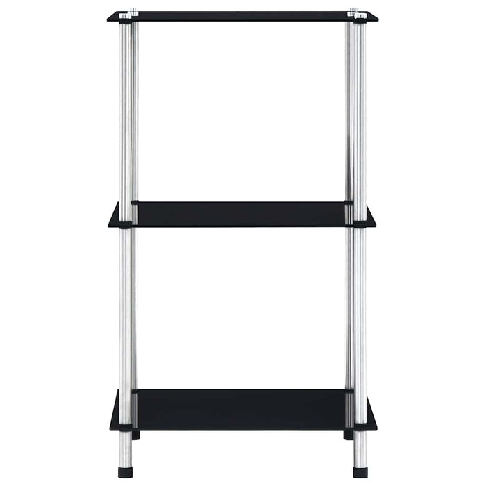 Raft cu 3 niveluri, negru, 40 x 40 x 67 cm, sticlă securizată - WALTI WALTI