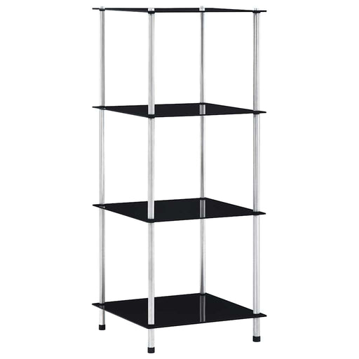 Raft cu 4 niveluri, negru, 40 x 40 x 100 cm, sticlă securizată - WALTI WALTI
