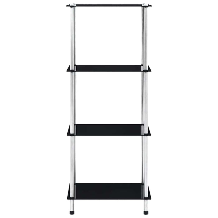 Raft cu 4 niveluri, negru, 40 x 40 x 100 cm, sticlă securizată WALTI