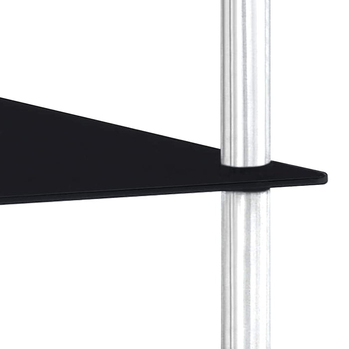 Raft cu 4 niveluri, negru, 40 x 40 x 100 cm, sticlă securizată WALTI