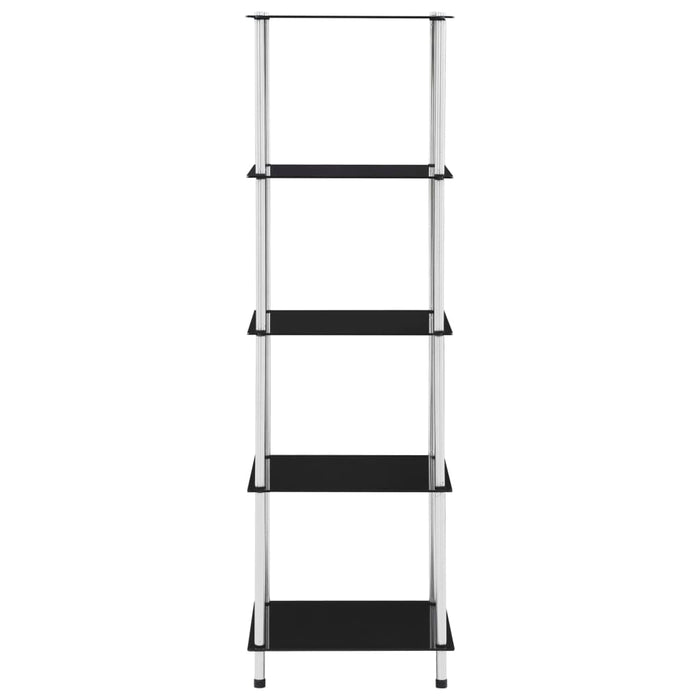 Raft cu 5 niveluri, negru, 40 x 40 x 130 cm, sticlă securizată WALTI