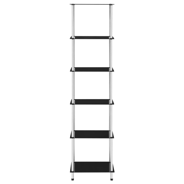 Raft cu 6 niveluri, negru, 40 x 40 x 160 cm, sticlă securizată - WALTI WALTI