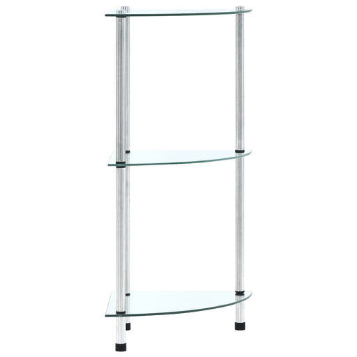 Raft cu 3 niveluri, transparent, 30x30x67 cm, sticlă securizată - WALTI WALTI