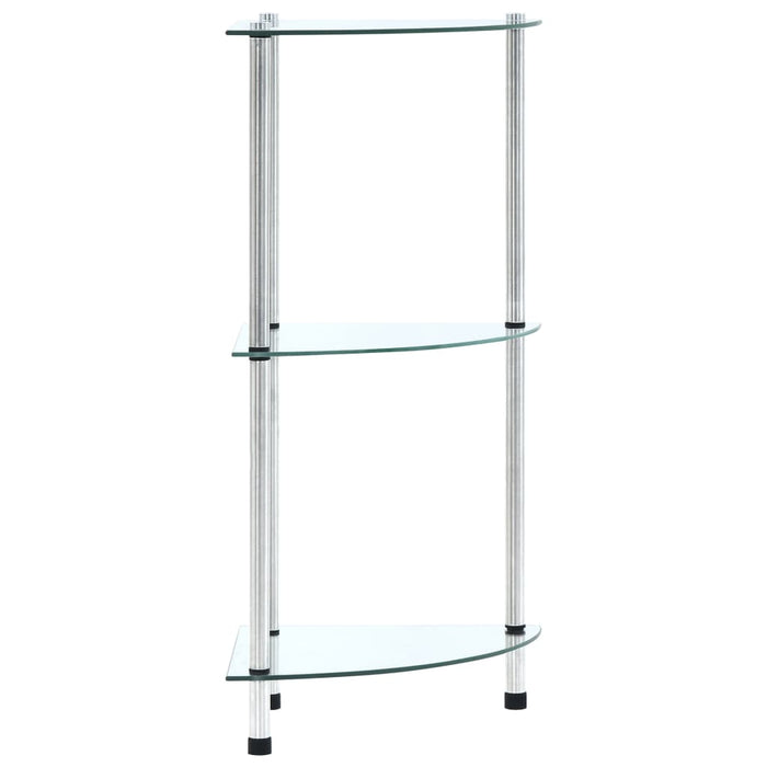 Raft cu 3 niveluri, transparent, 30x30x67 cm, sticlă securizată - WALTI WALTI