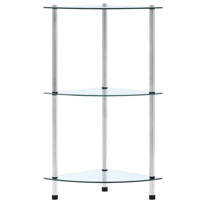 Raft cu 3 niveluri, transparent, 30x30x67 cm, sticlă securizată - WALTI WALTI