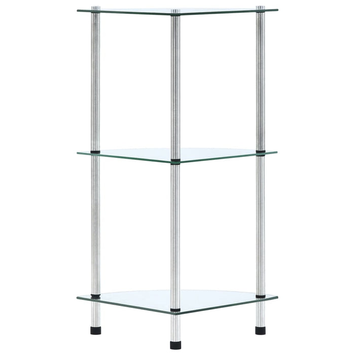 Raft cu 3 niveluri, transparent, 30x30x67 cm, sticlă securizată - WALTI WALTI