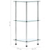 Raft cu 3 niveluri, transparent, 30x30x67 cm, sticlă securizată - WALTI WALTI