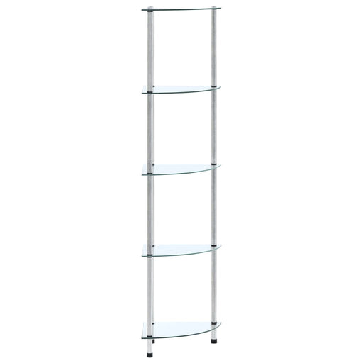 Raft cu 5 niveluri transparent, 30x30x130 cm, sticlă securizată - WALTI WALTI