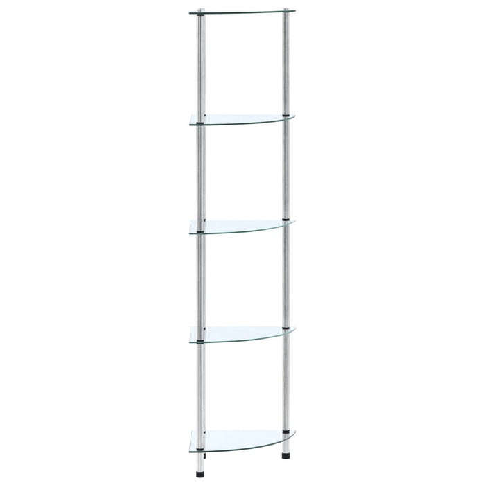 Raft cu 5 niveluri transparent, 30x30x130 cm, sticlă securizată - WALTI WALTI