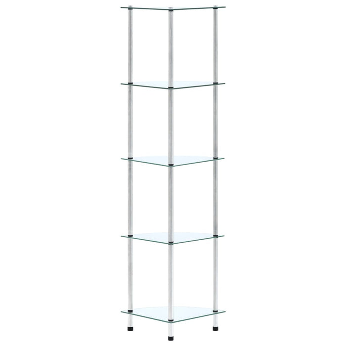 Raft cu 5 niveluri transparent, 30x30x130 cm, sticlă securizată - WALTI WALTI
