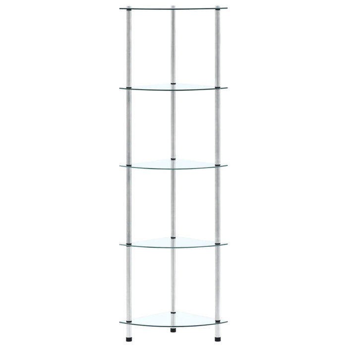 Raft cu 5 niveluri transparent, 30x30x130 cm, sticlă securizată - WALTI WALTI