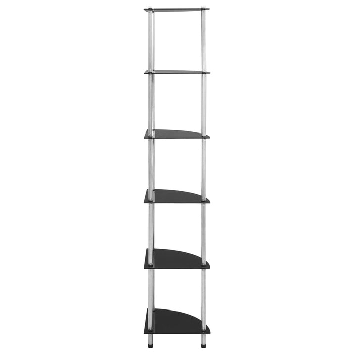 Raft cu 6 niveluri, negru, 30 x 30 x 160 cm, sticlă securizată - WALTI WALTI