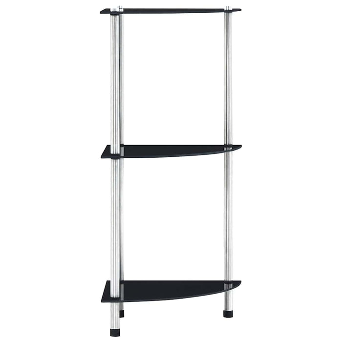 Raft cu 3 niveluri, negru, 30 x 30 x 67 cm, sticlă securizată - WALTI WALTI