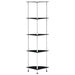 Raft cu 5 niveluri, negru, 30 x 30 x 130 cm, sticlă securizată - WALTI WALTI