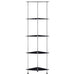 Raft cu 5 niveluri, negru, 30 x 30 x 130 cm, sticlă securizată - WALTI WALTI