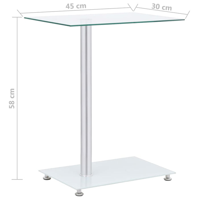 Masă laterală formă U transparent 45x30x58 cm sticlă securizată - WALTI WALTI