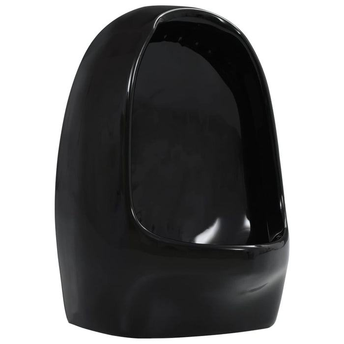 Pisoar de perete cu supapă pentru spălare, negru, ceramică - WALTI WALTI