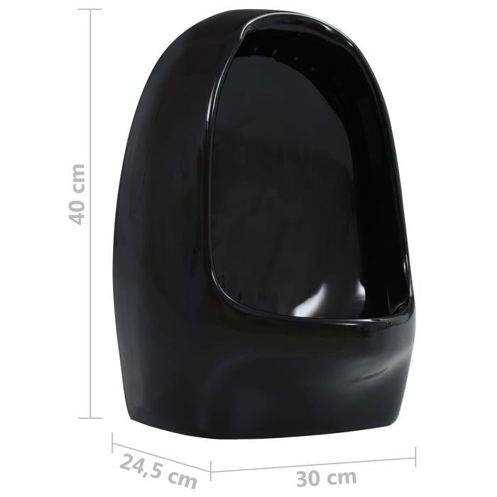 Pisoar de perete cu supapă pentru spălare, negru, ceramică - WALTI WALTI
