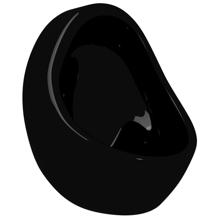 Pisoar de perete cu supapă pentru spălare, negru, ceramică - WALTI WALTI