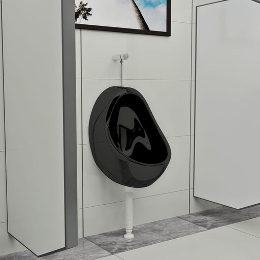 Pisoar de perete cu supapă pentru spălare, negru, ceramică - WALTI WALTI