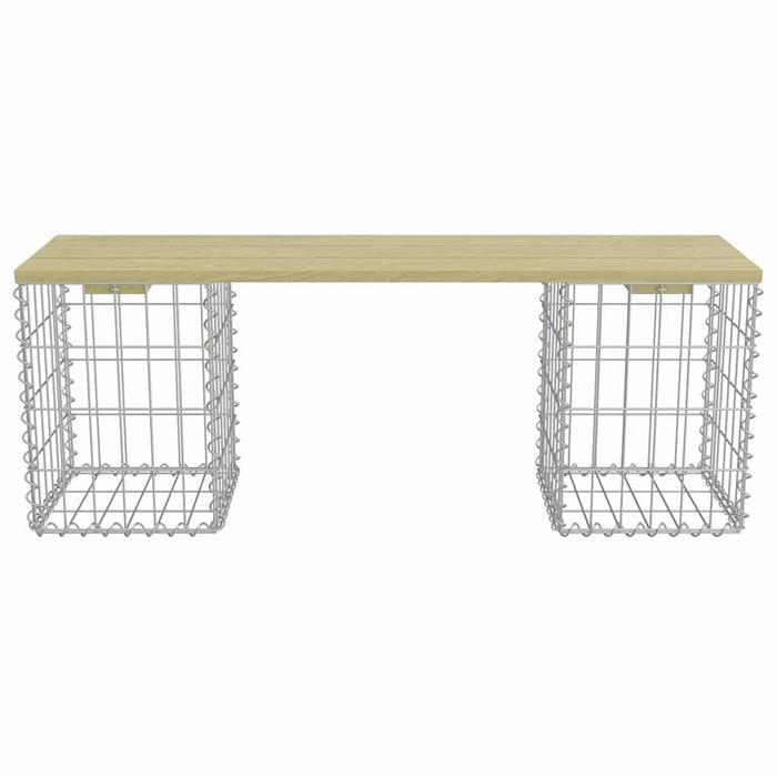 Bancă gabion, 120 cm, oțel galvanizat și lemn de pin WALTI