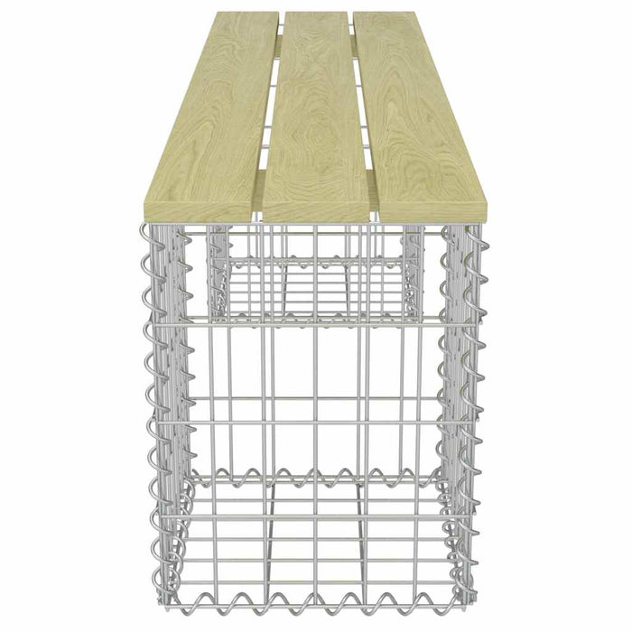 Bancă gabion, 120 cm, oțel galvanizat și lemn de pin WALTI