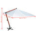 Umbrelă de soare suspendată 300 x 400 cm, alb - WALTI WALTI