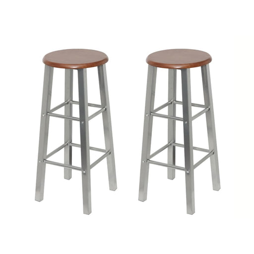 Scaune de bar, 2 buc., metal, șezut din MDF - WALTI WALTI
