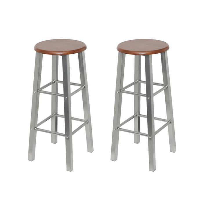 Scaune de bar, 2 buc., metal, șezut din MDF WALTI