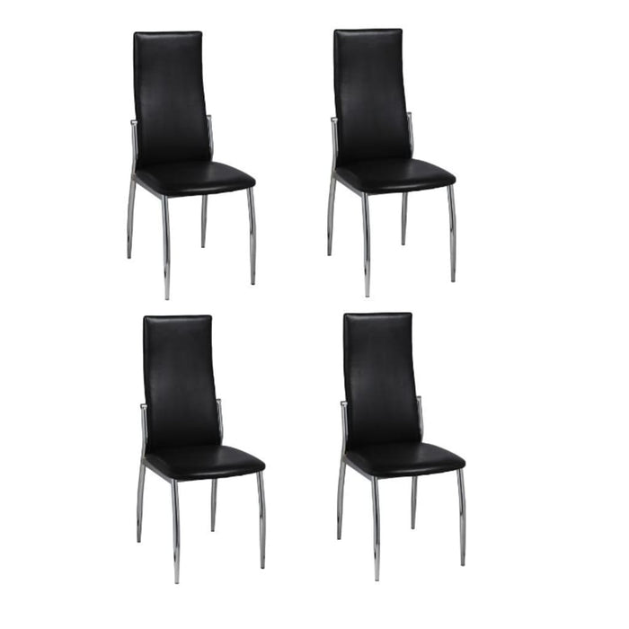 Scaune de sufragerie, 4 buc., negru, piele ecologică - WALTI WALTI