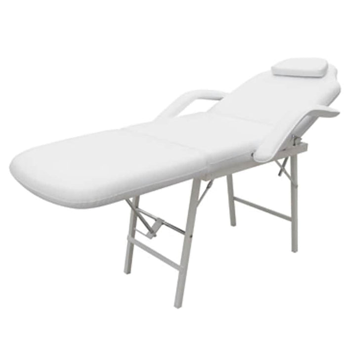 Scaun tratament facial, piele artificială, 185x78x76 cm, alb - WALTI WALTI