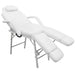 Scaun tratament facial, piele artificială, 185x78x76 cm, alb - WALTI WALTI
