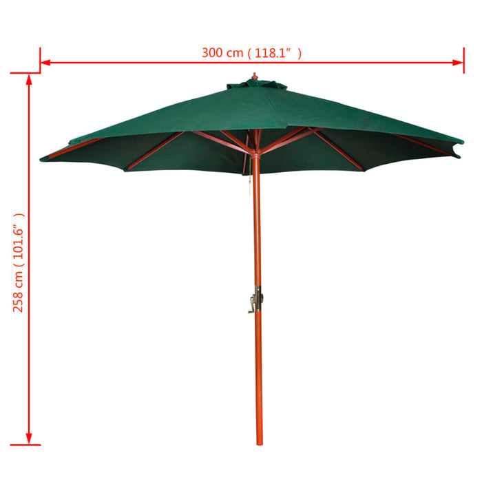 Umbrelă de soare, verde, 258 cm - WALTI WALTI