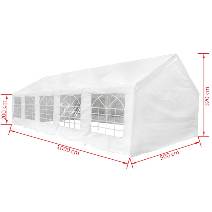 160133 vidaXL Party Tent 10 x 5 m. White WALTI