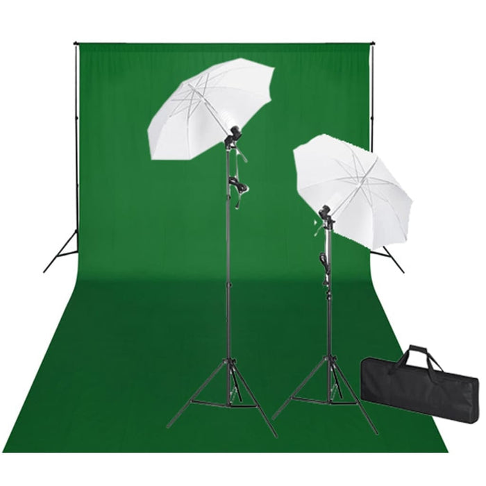 Kit studio foto, fundal verde, 600 x 300 & lumini WALTI
