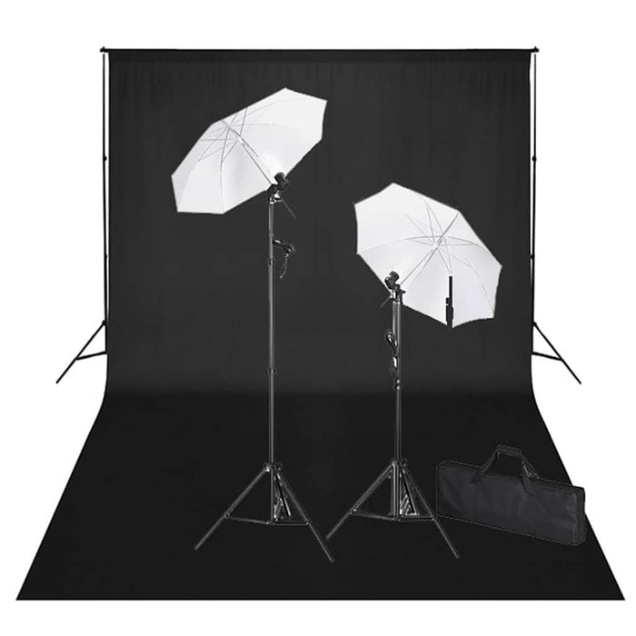 Kit studio foto, fundal negru, 600 x 300 & lumini - WALTI WALTI