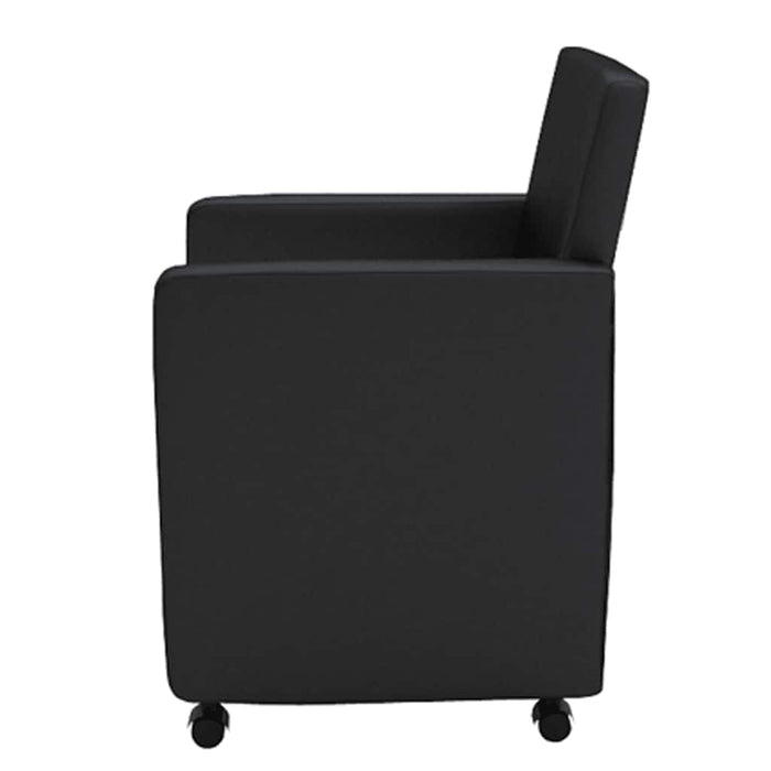Scaune de sufragerie, 4 buc., negru, piele ecologică - WALTI WALTI
