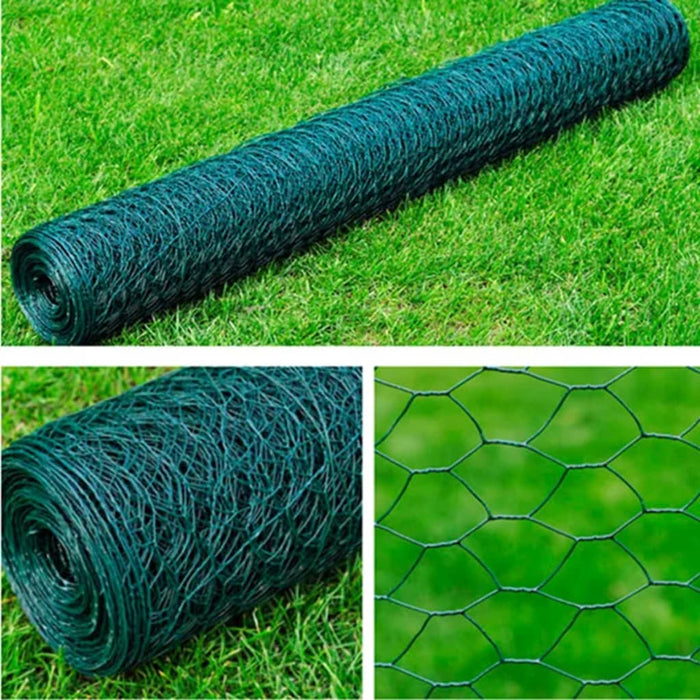 Gard de plasă, verde închis, 1 x 25 m, oțel, hexagon - WALTI WALTI