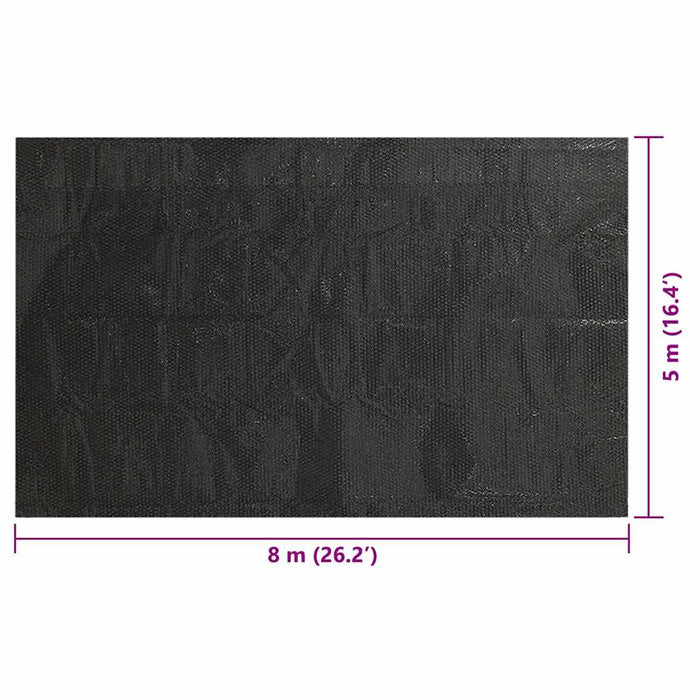 Folie de piscină solară, negru, 8x5 m, PE, dreptunghiular, plutitor - WALTI WALTI