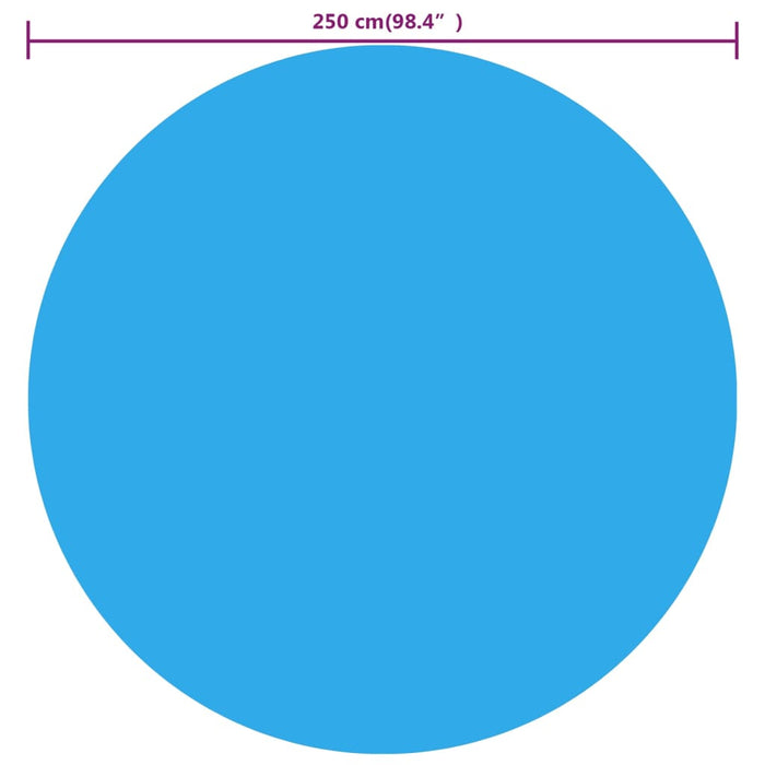 Folie solară plutitoare piscină, rotundă, PE, 250 cm, albastru WALTI
