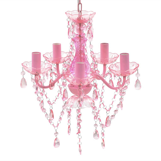 Lustră roz de cristal artificial cu 5 becuri - WALTI WALTI