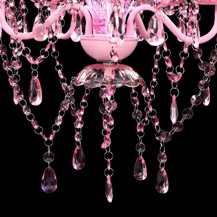 Lustră roz de cristal artificial cu 5 becuri - WALTI WALTI