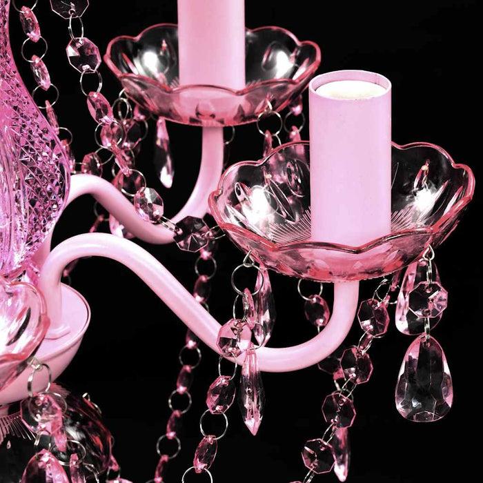 Lustră roz de cristal artificial cu 5 becuri - WALTI WALTI