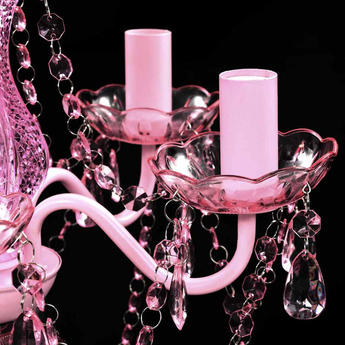 Lustră roz de cristal artificial cu 5 becuri - WALTI WALTI