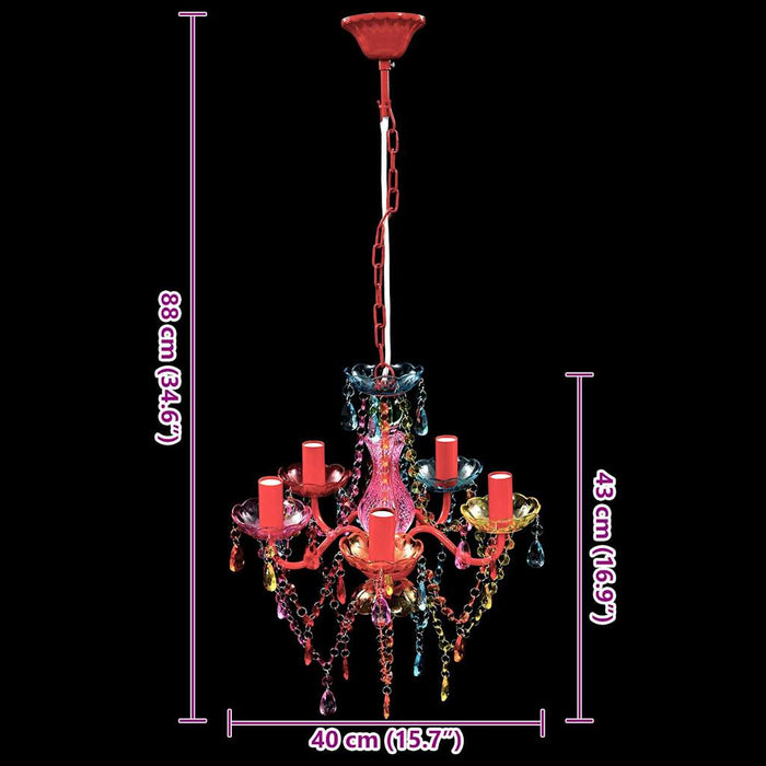 Lustră Cristal Artificial pentru 5 becuri Multicoloră - WALTI WALTI